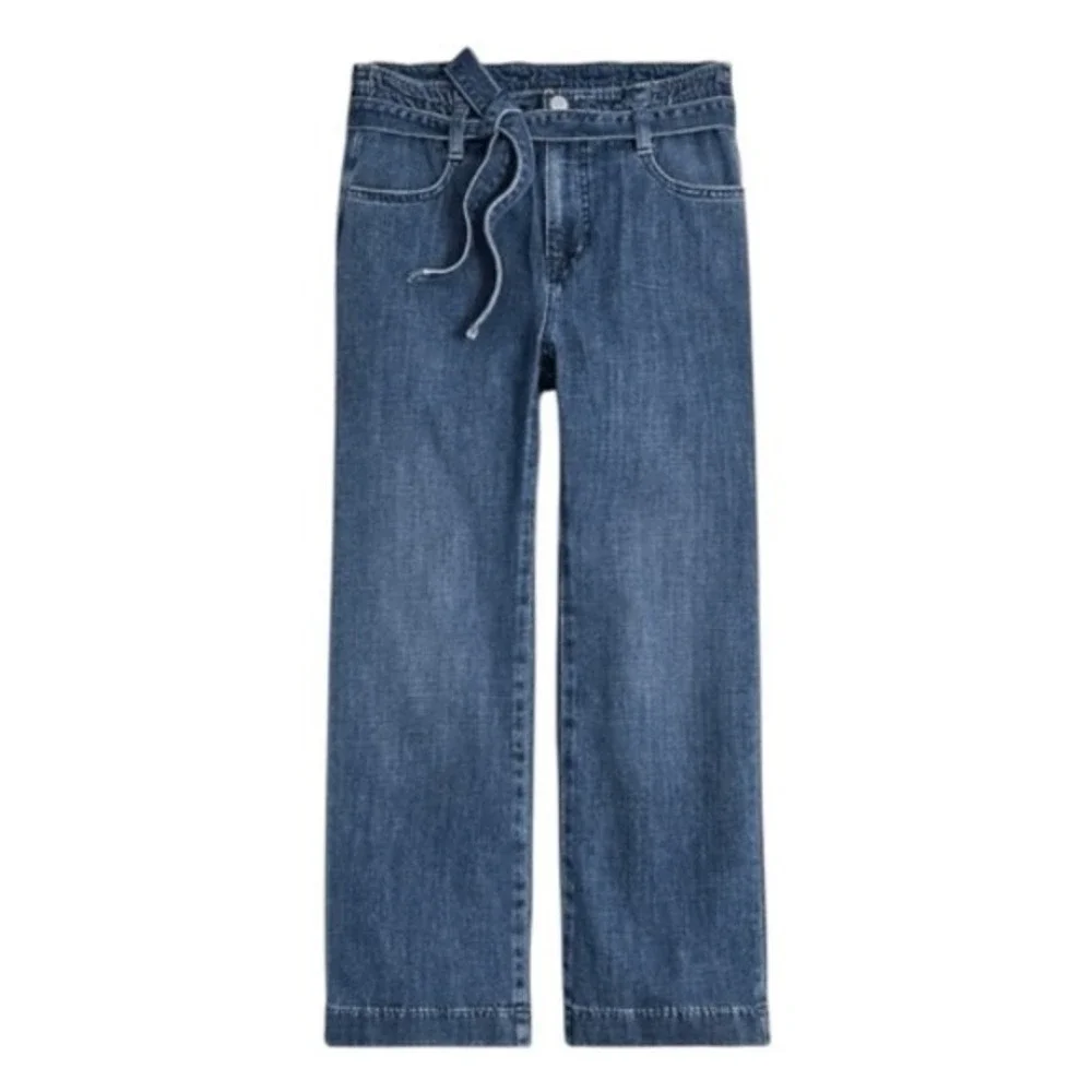 J. Crew‎ Paper-Bag Jean Blue Medium Wash Denim High Rise Cropped 29